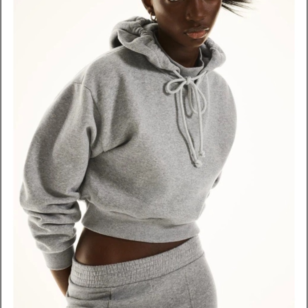 ZARA HOODED PULLOVER SWEATSHIRT GRAY LARGE